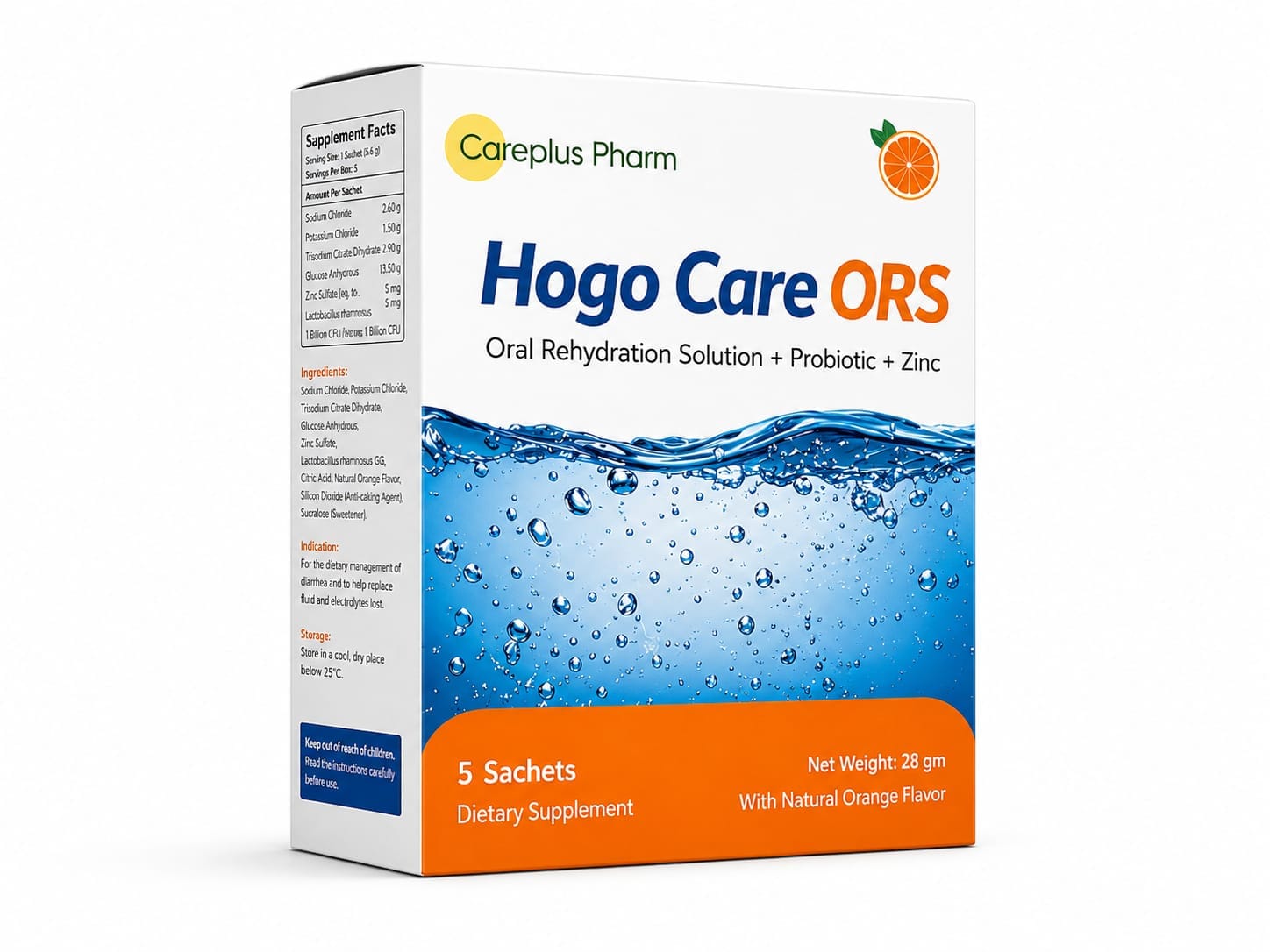 Hogo Care ORS — 5 Sachets - Dietary Supplement — Trusted Solution for Diarrhea Management